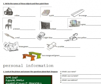 School Objects and Personal Information