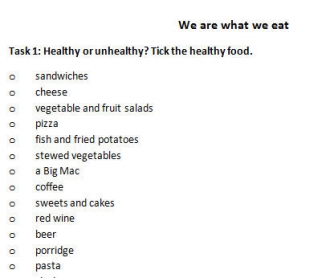 We Are What We Eat: Diet and Healthy Eating Worksheet
