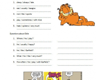 Garfield and Odie: Present Simple and Adverbs of Frequency