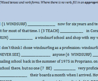 Windsurfing Chose Me (Mixed Tenses & Verb Forms)