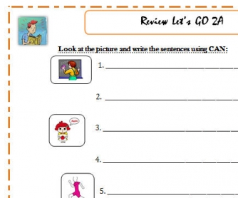 Review Worksheet [CAN, Demonstrative Pronouns]