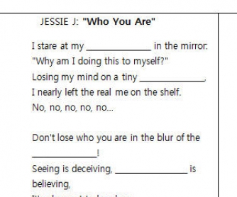 Song Worksheet: Who You Are by Jessie J
