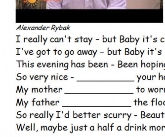 Song Worksheet: Baby It's Cold Outside by Alexander Rybak and Lotta Engberg