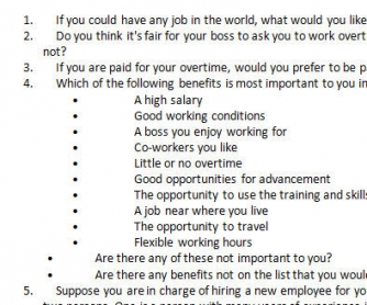 If You Could Have Any Job In The World: Conversation Questions