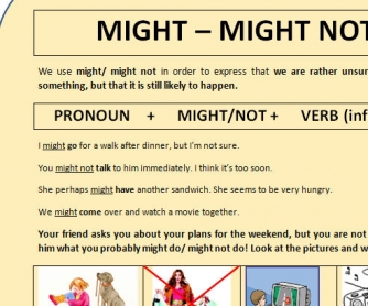 MIGHT/MIGHT NOT worksheet