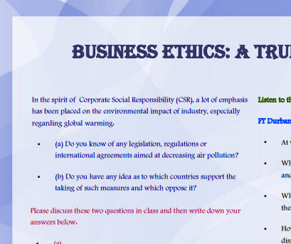 ethics business worksheet corporate english mistake found