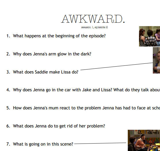 Movie Worksheet Awkward S01e02