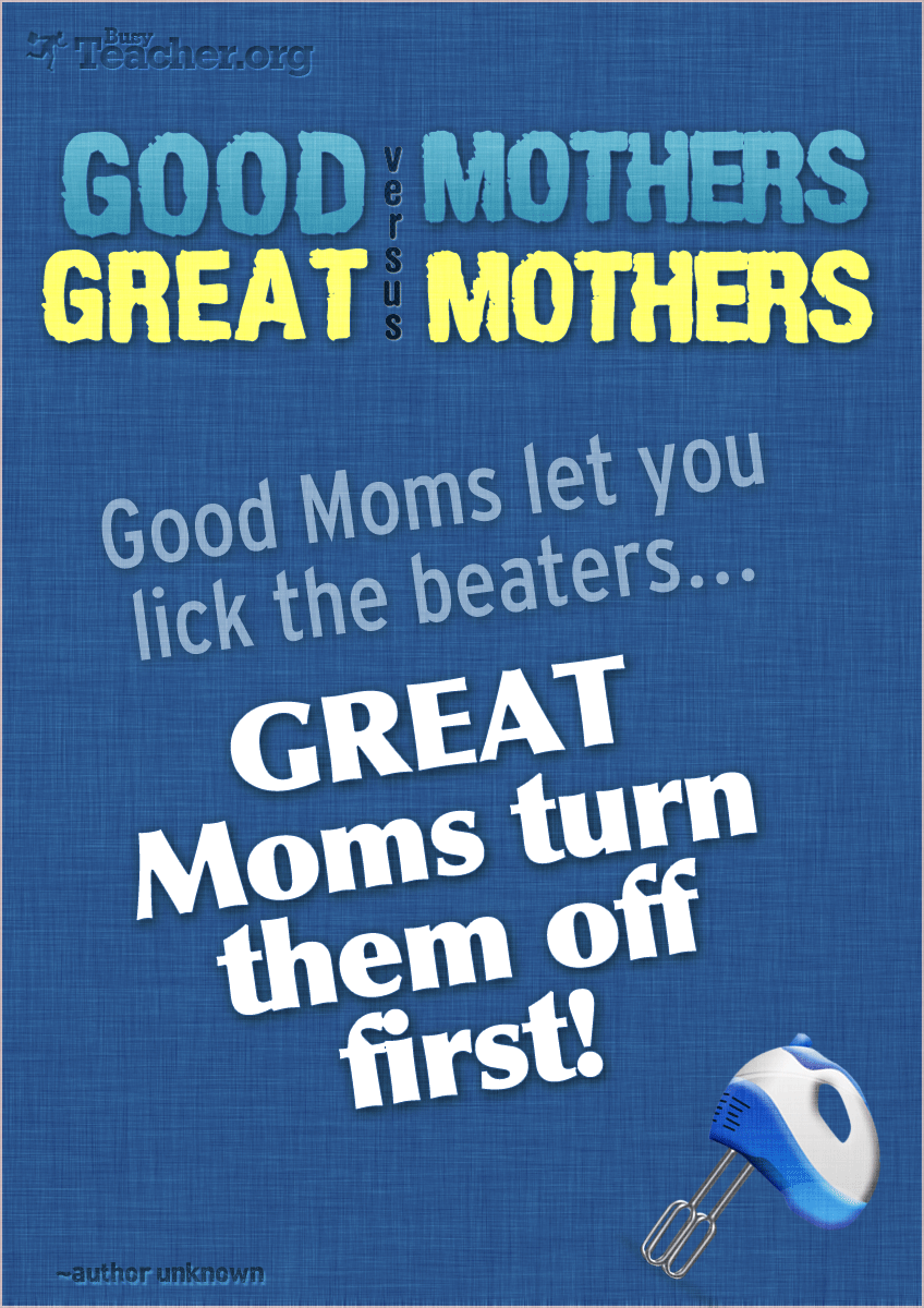 Good Mothers VS Great Mothers: Poster