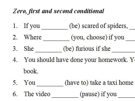 conditional clauses 0 1 2