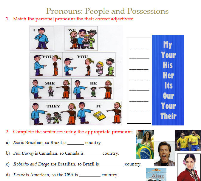 Pronouns People And Possessions