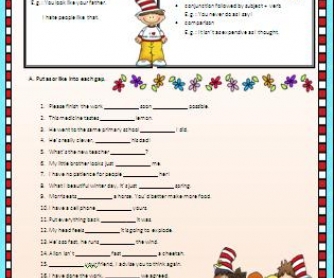 As vs Like: Worksheet II