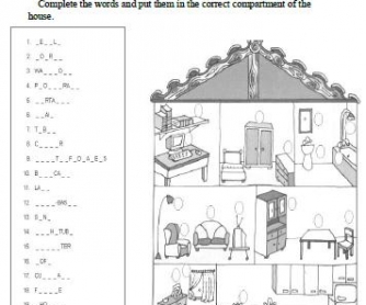 House and Furniture Worksheet