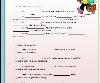 Used to vs. Be used to + ing Worksheet