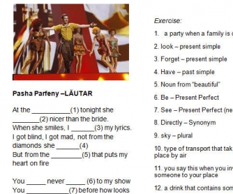 Song Worksheet: Lautar by Pasha Parfeny