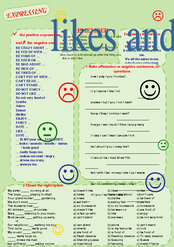 worksheet teacher super comprehension reading Likes and Dislikes