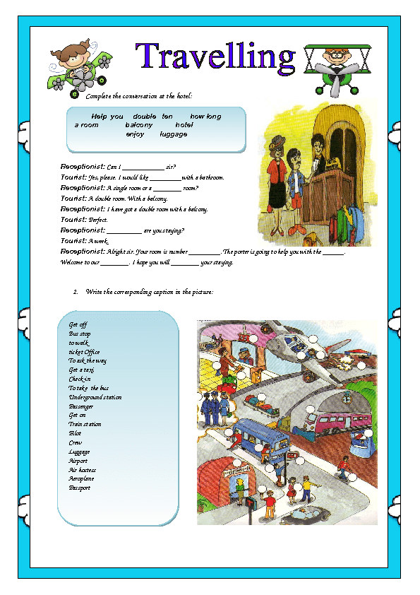 travelling-worksheet