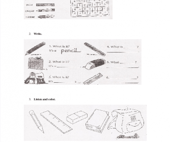 School Objects Worksheet