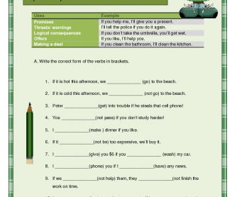 First Conditional Revision Worksheet