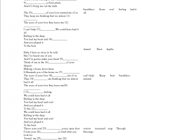 Song Worksheet: Rolling In The Deep by Adele (Version V)