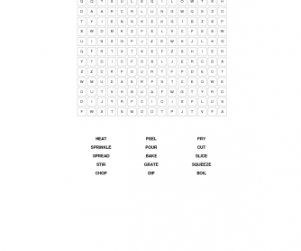 Cooking Verbs - Word Search