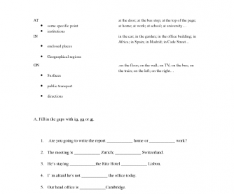 Prepositions of Place Intermediate Worksheet