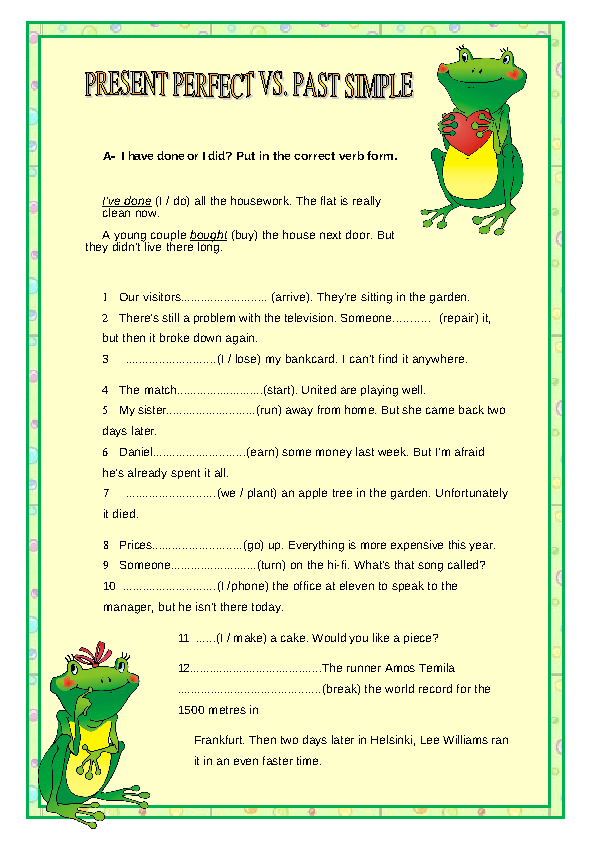 present-perfect-vs-past-simple-worksheet