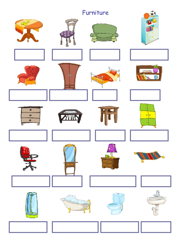 worksheet kindergarten for about house Furniture