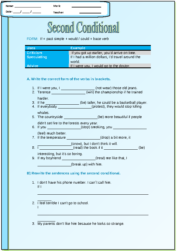 second-conditional-intermediate-worksheet