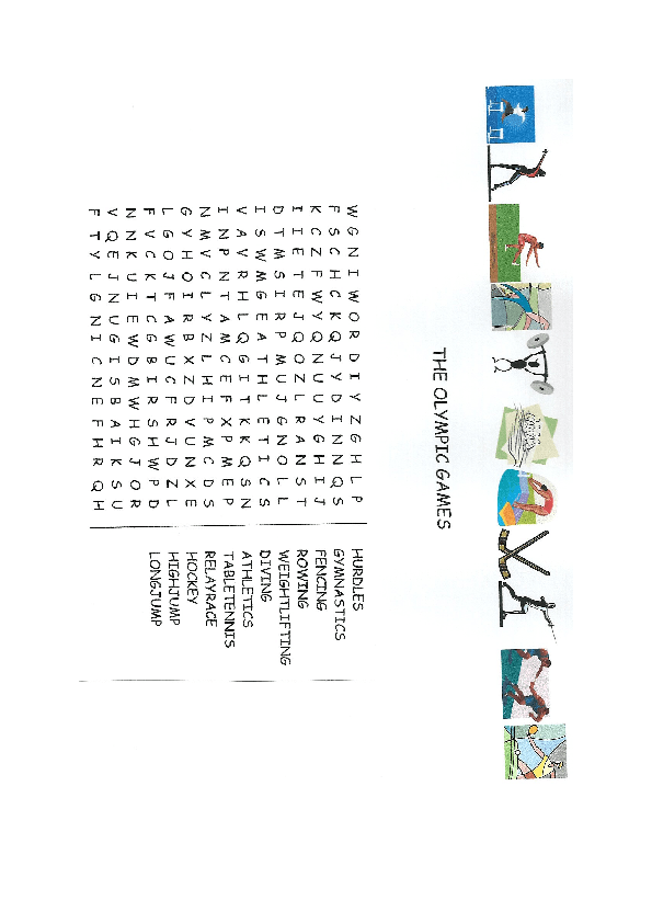 Olympic Sports Wordsearch