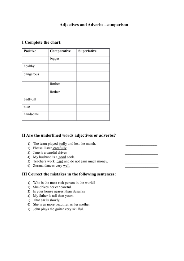 Practice Adjectives And Adverbs