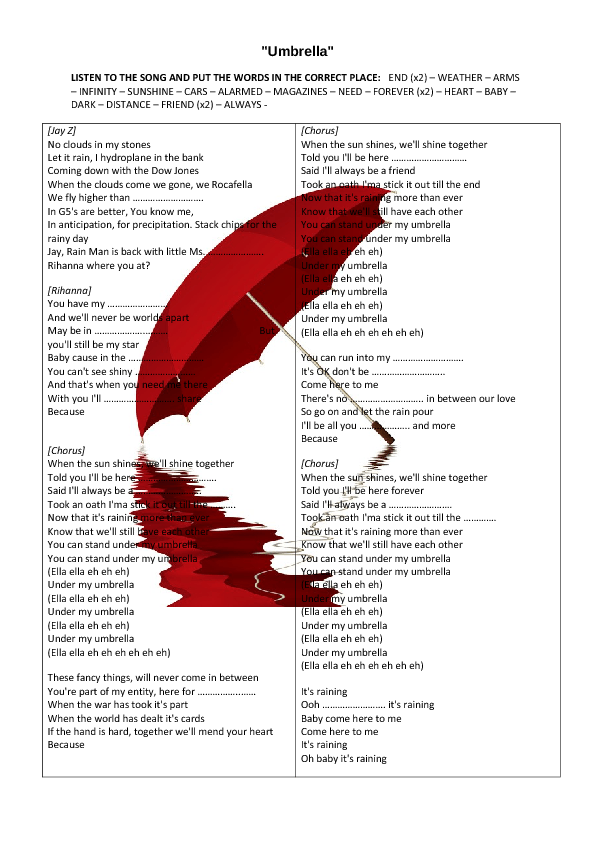 Перевод песни umbrella. Umbrella текст. Umbrella Rihanna текст. Umbrella текст песни. Rihanna Umbrella перевод.
