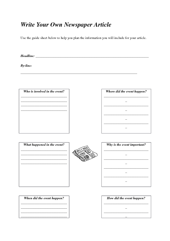 How to write a news report worksheet