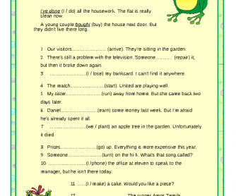 Present Perfect vs. Past Simple Worksheet