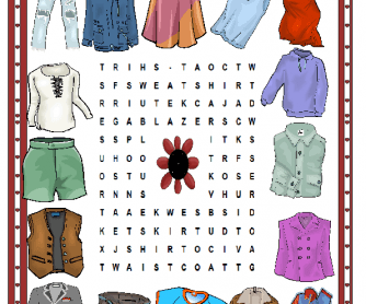 Clothes Wordsearch Puzzle