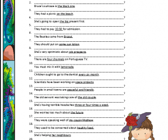 worksheet about questions