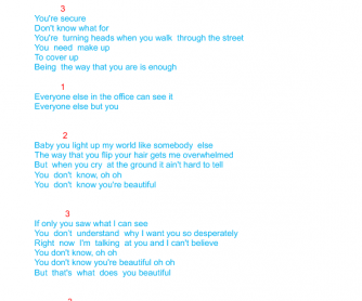 Song Worksheet: What Makes You Beautiful by One Direction