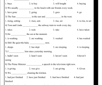 Mixed Tense Revision (Present Tenses: Present Simple, Present Continuous, and Present Perfect)