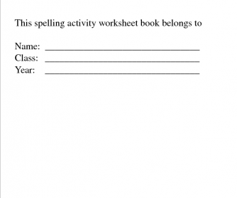 Spelling Worksheet