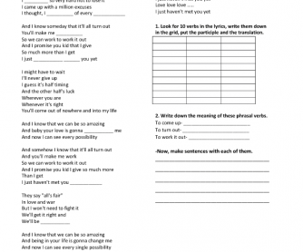 Song Worksheet: Haven't Met You Yet by Michael Bublé