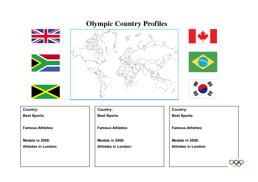 Olympic Country Profiles Activity (Worksheet Version 1)