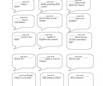 Present Perfect Speaking Cards (Ever - Never)