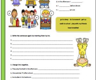 Daily Routines Worksheet