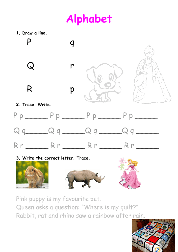 alphabet p worksheet letter Practice PQR Alphabet