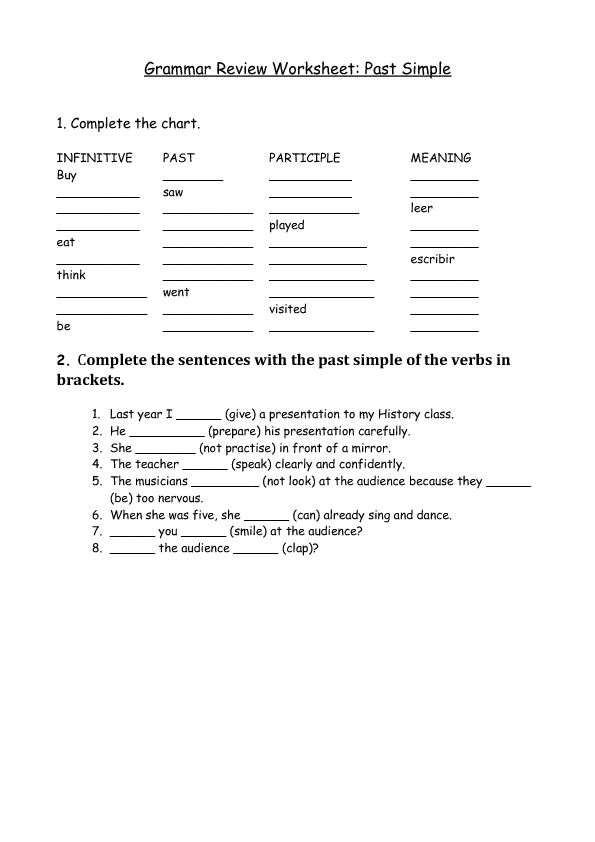 Simple Comparative Worksheet