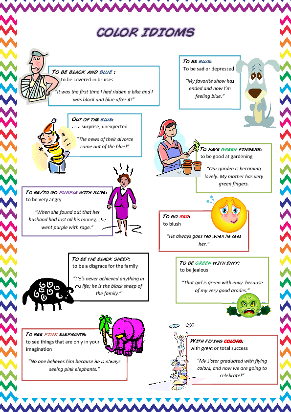 idiom worksheet education.com Poster: Idioms Color