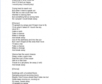 Song Worksheet: Breakaway by Kelly Clarkson [Review Prepositions and Phrasal Verbs]