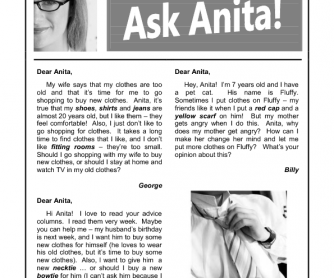 Advice Column: Clothing ('Ask Anita')