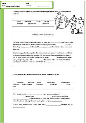Environment Worksheet