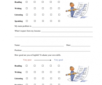 Self-assessment Sheet for Students
