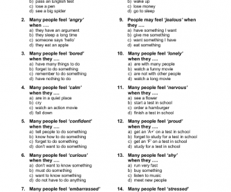 'Emotions' Vocabulary Quiz